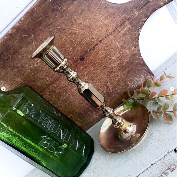 Vintage Brass Candlestick Baldwin Forged in America Hollywood Regency ONE - Picture 3 of 5